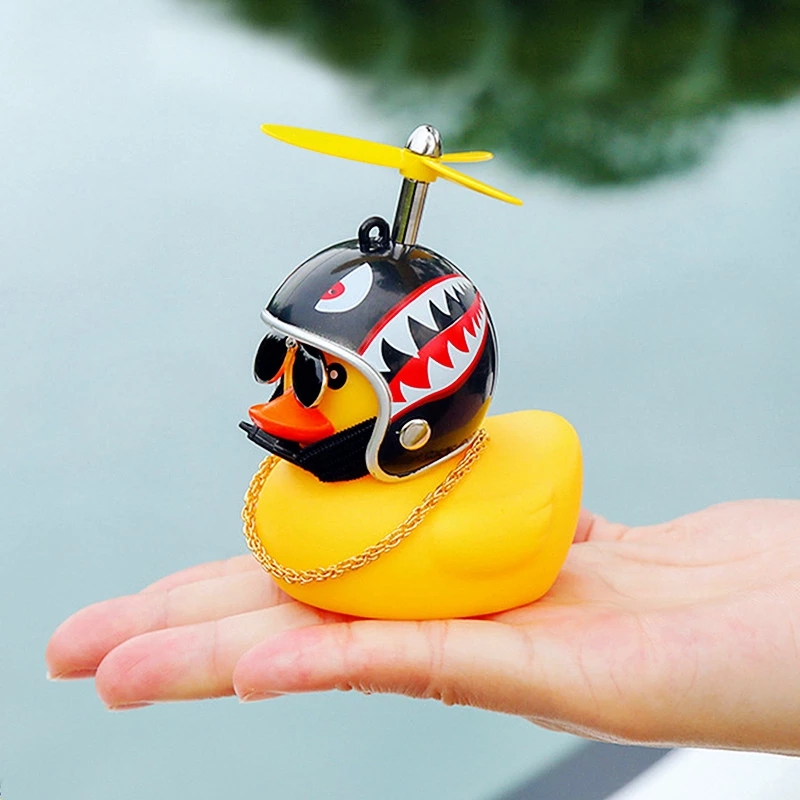 Motorcycle Gear Yellow - Car Cute Duck with Helmet Broken