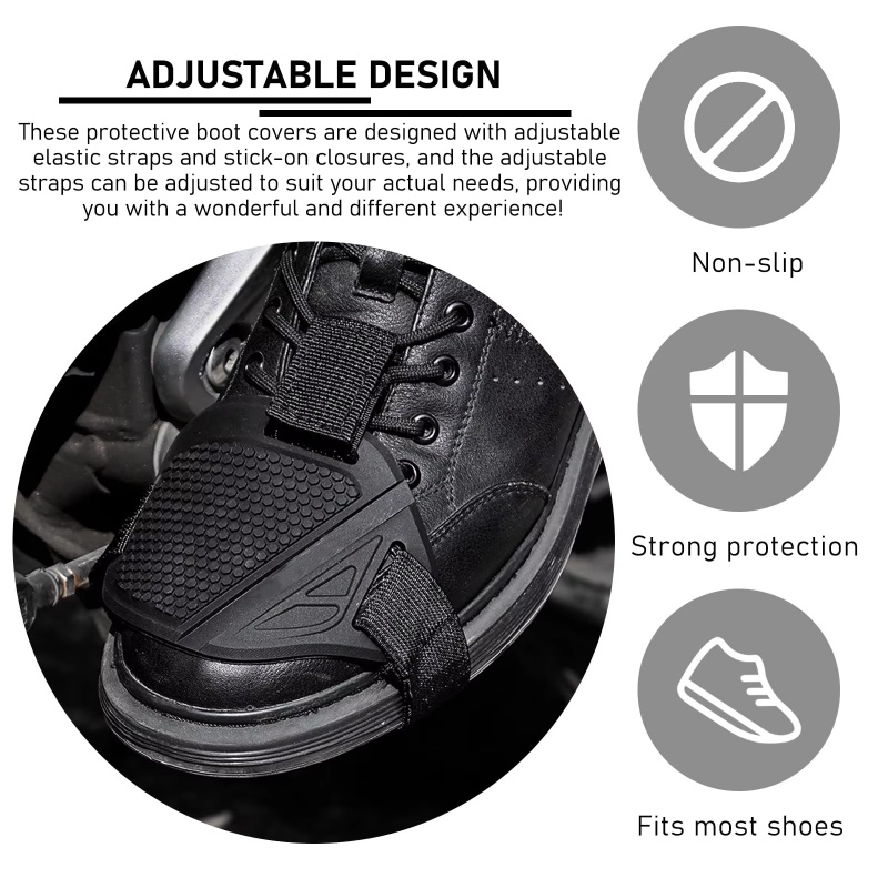 Motorcycle Gear Boots - Motorcycle Shifter Pad Boot Cover Black