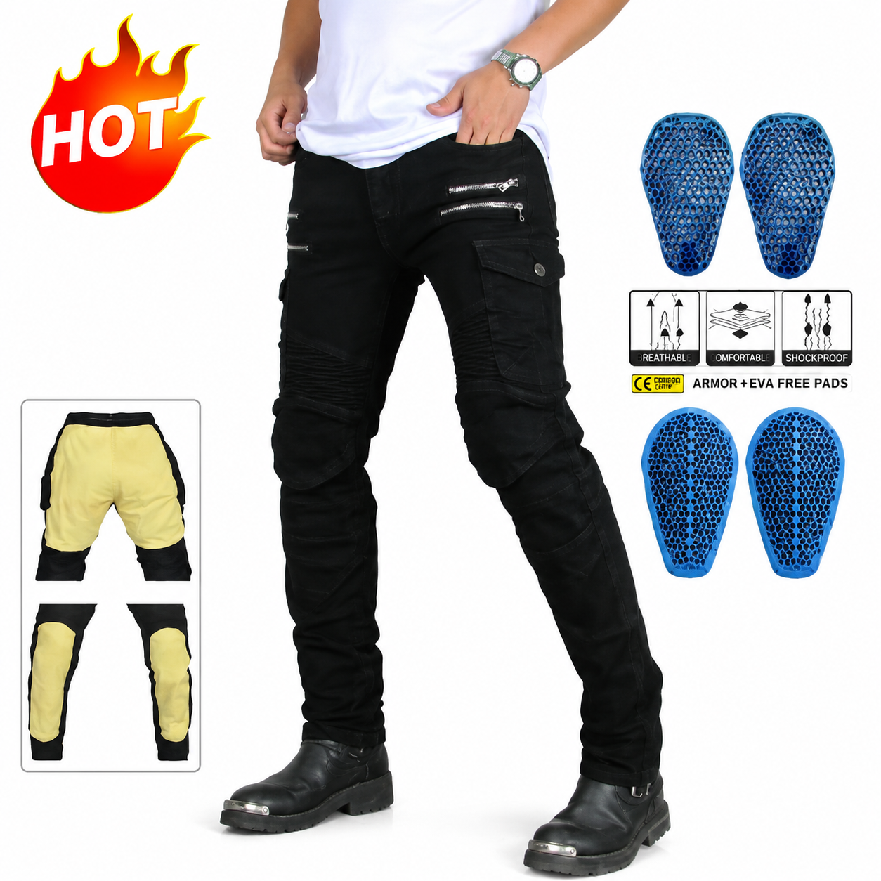 Motorcycle Gear Jeans - Motorcycle Riding Jeans Men Aramid Fabric