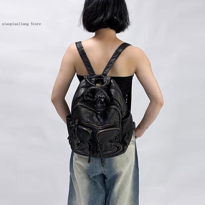 Luxury Soft Washed Pu Leather  - Motorcycle Gear Vintage recension och pris