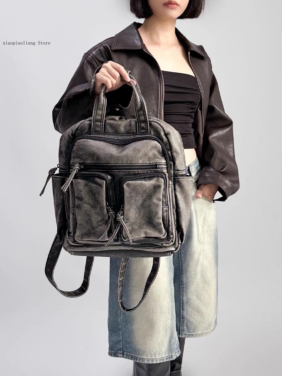 Luxury Soft Washed Pu Leather  - Motorcycle Gear Vintage recension och pris