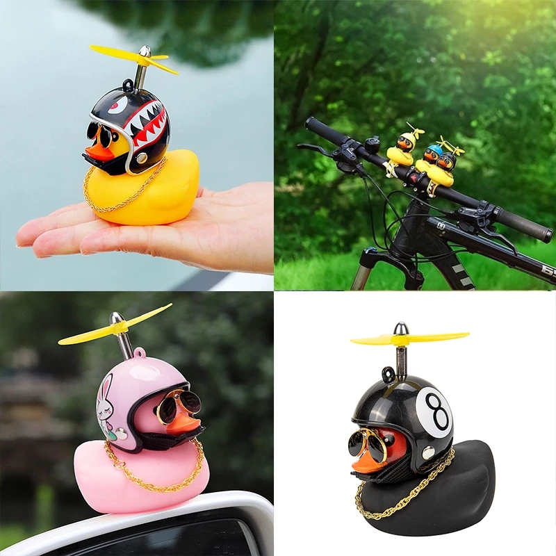 Car Cute Duck with Helmet Brok - Motorcycle Gear Yellow recension och pris