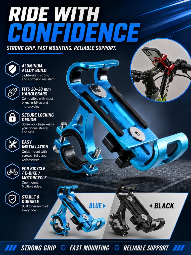 1pc Aluminum Alloy Phone Holde - Phone Mount Handlebar recension och pris