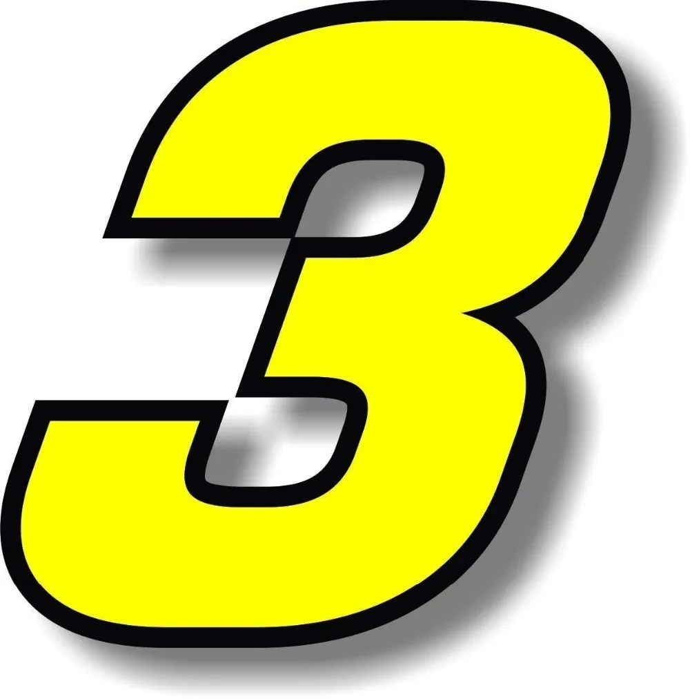 Numbers 0123456789 Yellow with - Motorcycle Gear Yellow recension och pris
