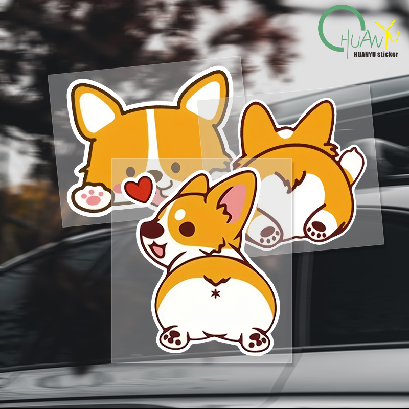 Car Cartoon Car Sticker Corgi  - Motorcycle Gear Outlet recension och pris